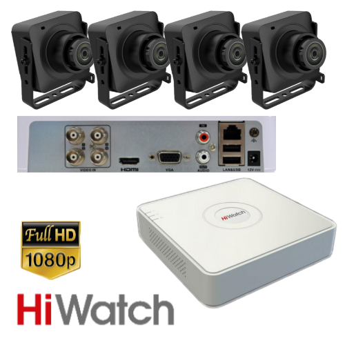 HP-208/4-QA (mini) комплект из 4-х миниатюрных HD-TVI видеокамер